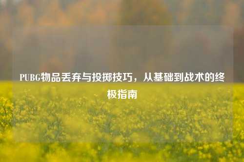 PUBG物品丢弃与投掷技巧，从基础到战术的终极指南