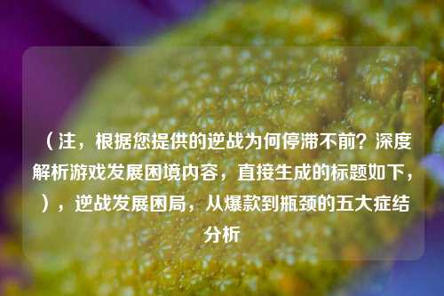(注,根据您提供的逆战为何停滞不前?深度解析游戏发展困境内容,直接生成的标题如下,),逆战发展困局,从爆款到瓶颈的五大症结分析
