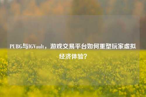 PUBG与IGVault，游戏交易平台如何重塑玩家虚拟经济体验？