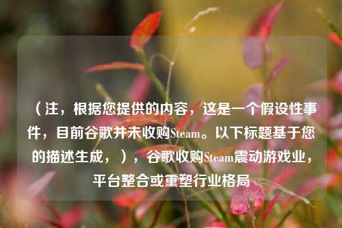 （注，根据您提供的内容，这是一个假设性事件，目前谷歌并未收购Steam。以下标题基于您的描述生成，），谷歌收购Steam震动游戏业，平台整合或重塑行业格局