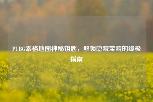 PUBG泰格地图神秘钥匙，解锁隐藏宝藏的终极指南