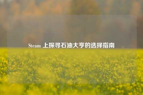 Steam 上探寻石油大亨的选择指南