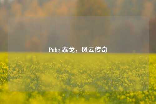 Pubg 泰戈，风云传奇