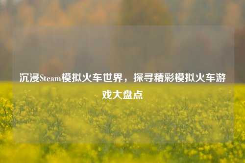 沉浸Steam模拟火车世界，探寻精彩模拟火车游戏大盘点
