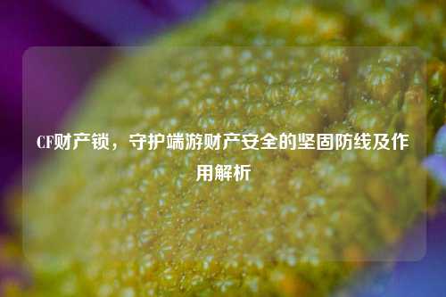 CF财产锁,守护端游财产安全的坚固防线及作用解析