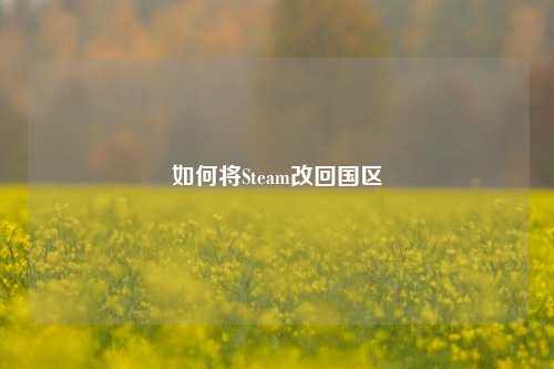 如何将Steam改回国区