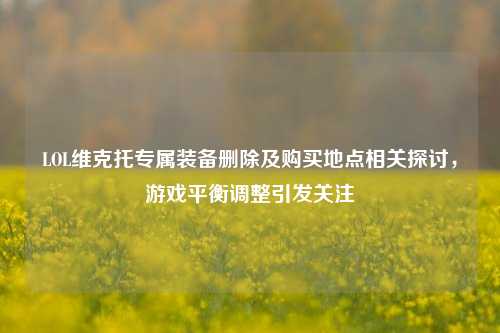 LOL维克托专属装备删除及购买地点相关探讨，游戏平衡调整引发关注