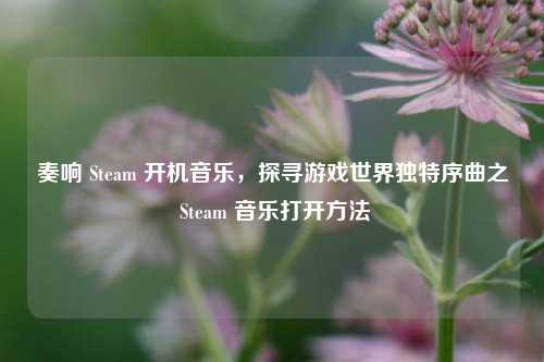 奏响 Steam 开机音乐,探寻游戏世界独特序曲之 Steam 音乐打开 ***