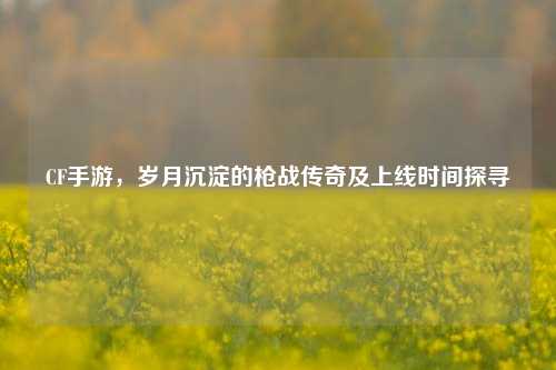 CF手游,岁月沉淀的枪战传奇及上线时间探寻