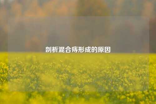 剖析混合痔形成的原因
