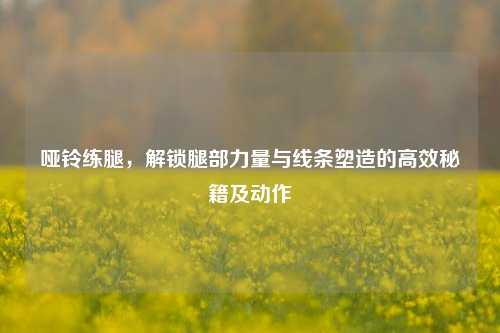 哑铃练腿，解锁腿部力量与线条塑造的高效秘籍及动作