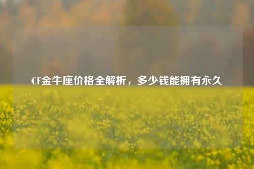 CF金牛座价格全解析，多少钱能拥有永久