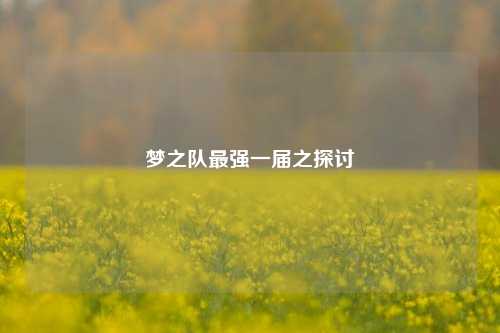 梦之队最强一届之探讨