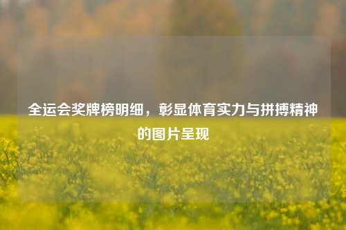全运会奖牌榜明细,彰显体育实力与拼搏精神的图片呈现