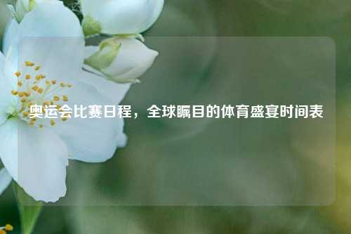 奥运会比赛日程,全球瞩目的体育盛宴时间表