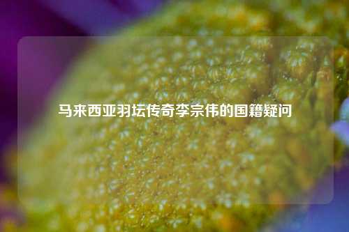 马来西亚羽坛传奇李宗伟的国籍疑问