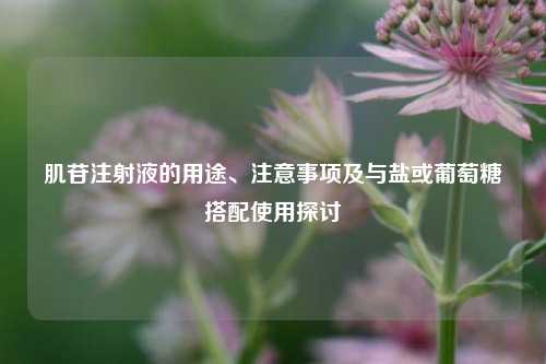 肌苷注射液的用途、注意事项及与盐或葡萄糖搭配使用探讨
