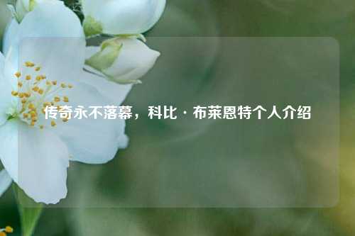 传奇永不落幕,科比·布莱恩特个人介绍