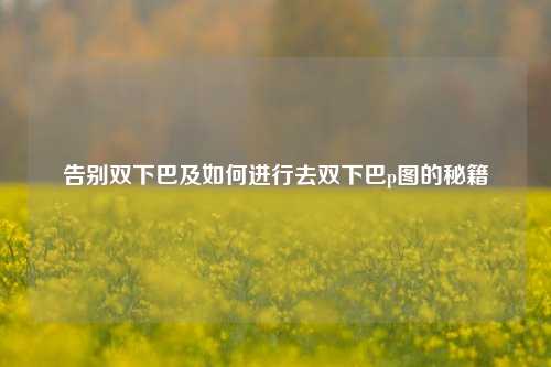 告别双下巴及如何进行去双下巴p图的秘籍