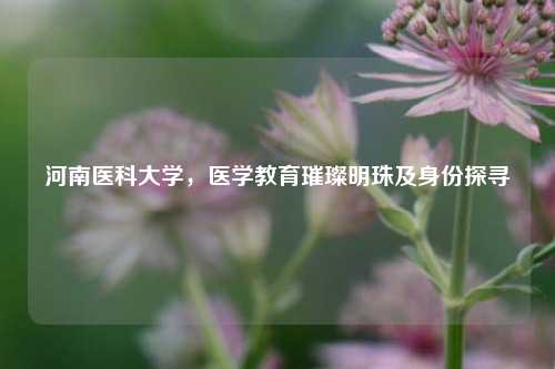 河南医科大学,医学教育璀璨明珠及身份探寻
