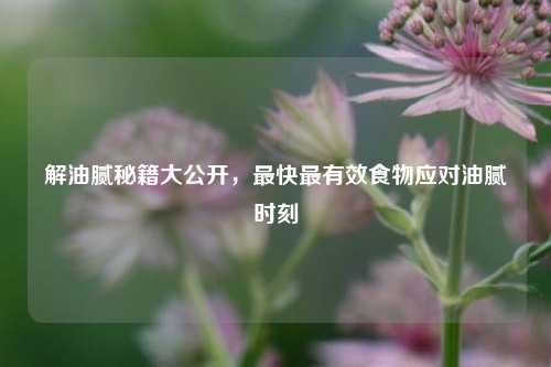 解油腻秘籍大公开,最快最有效食物应对油腻时刻