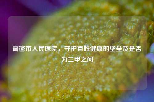 高密市人民医院,守护百姓健康的堡垒及是否为三甲之问