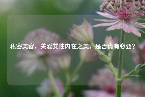 私密美容,关爱女性内在之美,是否真有必要?