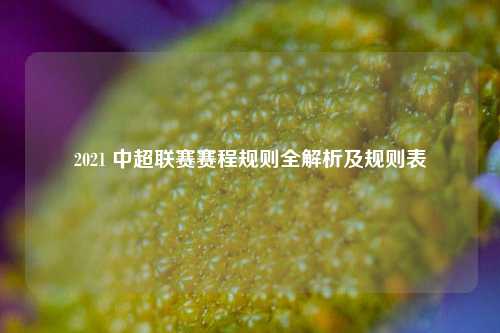 2021 中超联赛赛程规则全解析及规则表