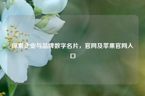 探索企业与品牌数字名片,官网及苹果官网入口