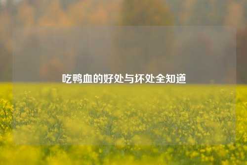 吃鸭血的好处与坏处全知道