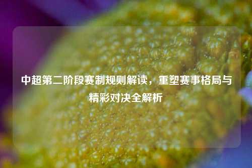 中超第二阶段赛制规则解读,重塑赛事格局与精彩对决全解析