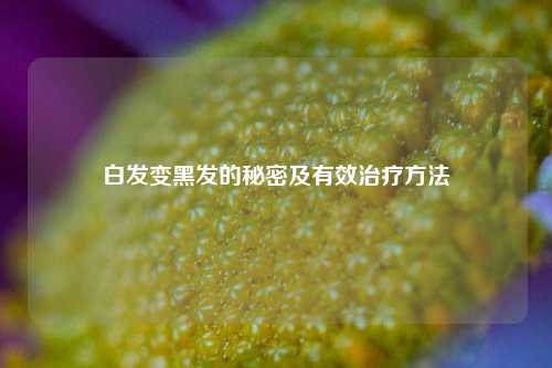 白发变黑发的秘密及有效治疗 ***