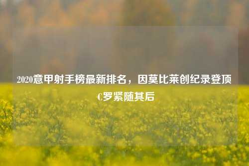 2020意甲射手榜最新排名,因莫比莱创纪录登顶 C罗紧随其后