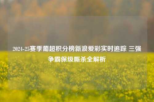 2024-25赛季葡超积分榜新浪爱彩实时追踪 三强争霸保级厮杀全解析