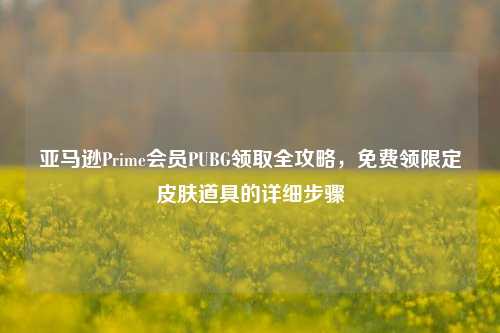 亚马逊Prime会员PUBG领取全攻略,免费领限定皮肤道具的详细步骤