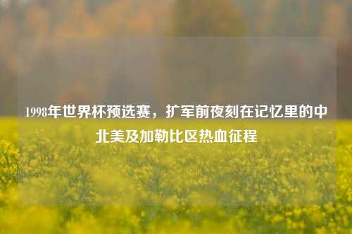 1998年世界杯预选赛,扩军前夜刻在记忆里的中北美及加勒比区热血征程