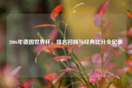 2006年德国世界杯,排名回顾与经典比分全纪录