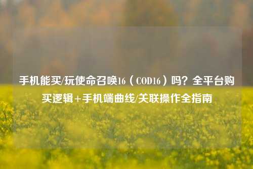 手机能买/玩使命召唤16（COD16）吗？全平台购买逻辑+手机端曲线/关联操作全指南