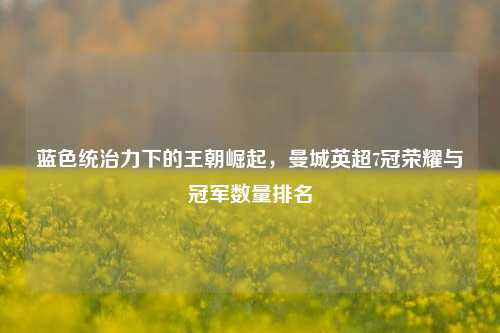 蓝色统治力下的王朝崛起,曼城英超7冠荣耀与冠军数量排名