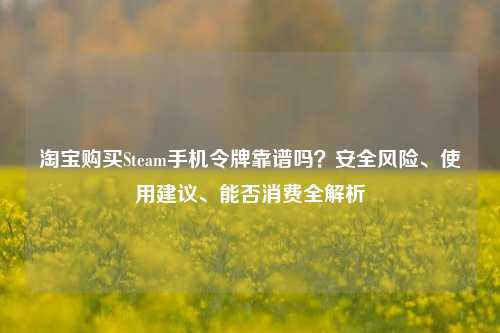 *** 购买Steam手机令牌靠谱吗?安全风险、使用建议、能否消费全解析