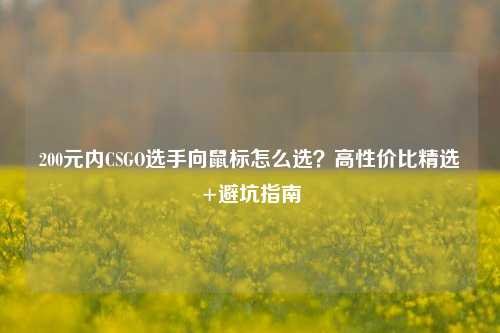 200元内CSGO选手向鼠标怎么选?高性价比精选+避坑指南