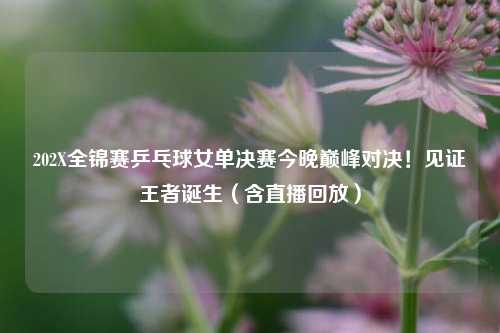 202X全锦赛乒乓球女单决赛今晚巅峰对决！见证王者诞生（含直播回放）