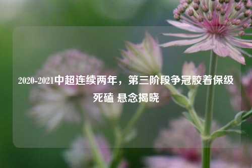 2020-2021中超连续两年,第三阶段争冠胶着保级死磕 悬念揭晓