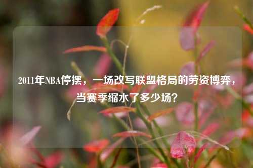 2011年NBA停摆,一场改写联盟格局的劳资博弈,当赛季缩水了多少场?