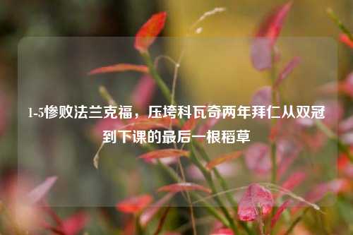 1-5惨败法兰克福,压垮科瓦奇两年拜仁从双冠到下课的最后一根稻草
