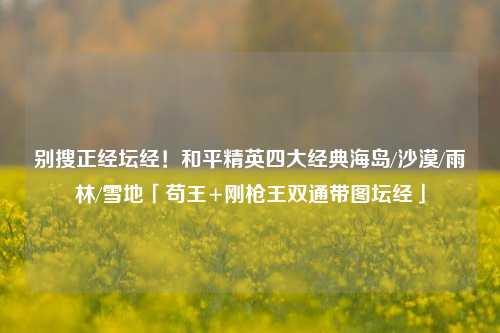 别搜正经坛经!和平精英四大经典海岛/沙漠/雨林/雪地「苟王+刚枪王双通带图坛经」