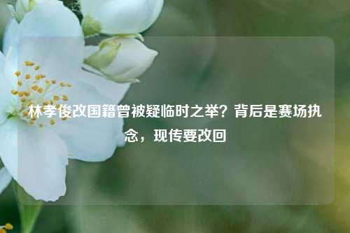 林孝俊改国籍曾被疑临时之举?背后是赛场执念,现传要改回