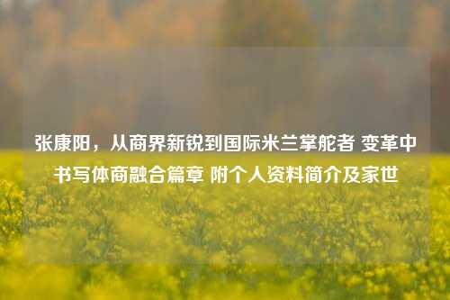 张康阳,从商界新锐到国际米兰掌舵者 变革中书写体商融合篇章 附个人资料简介及家世