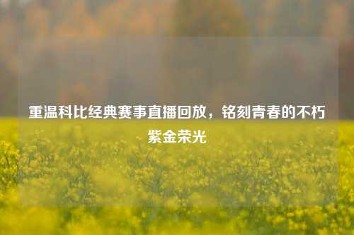 重温科比经典赛事直播回放,铭刻青春的不朽紫金荣光