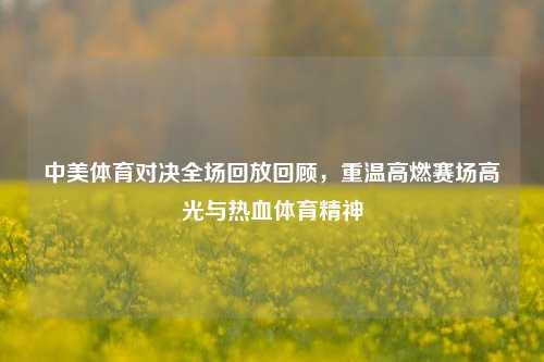 中美体育对决全场回放回顾，重温高燃赛场高光与热血体育精神